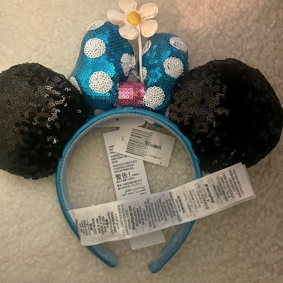 NWT Minnie Mouse Sequined Ear Disney Headband with Flower 🌸 - Picture 4 of 8